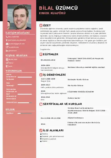 Kuaför Cv Örnekleri cv indir